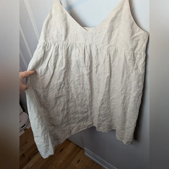WILFRED ARITZIA Lover Linen Babydoll Mini Dress 100% Linen Size Large - Picture 9 of 16